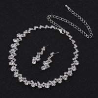 SET615 - Claw Chain Rhinestone Two Piece Bridal Set